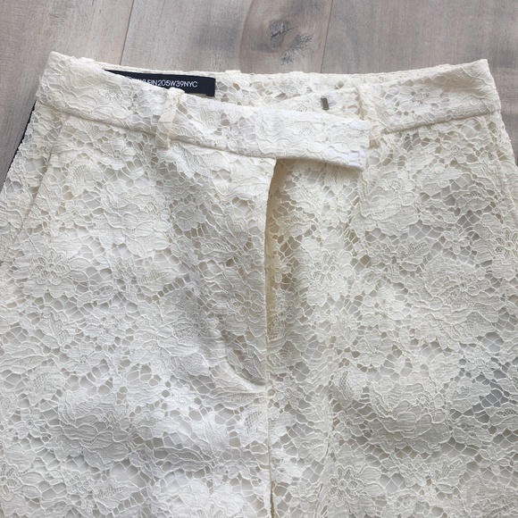 CALVIN KLEIN Ivory lined lace pants black stripes - Picture 3 of 11